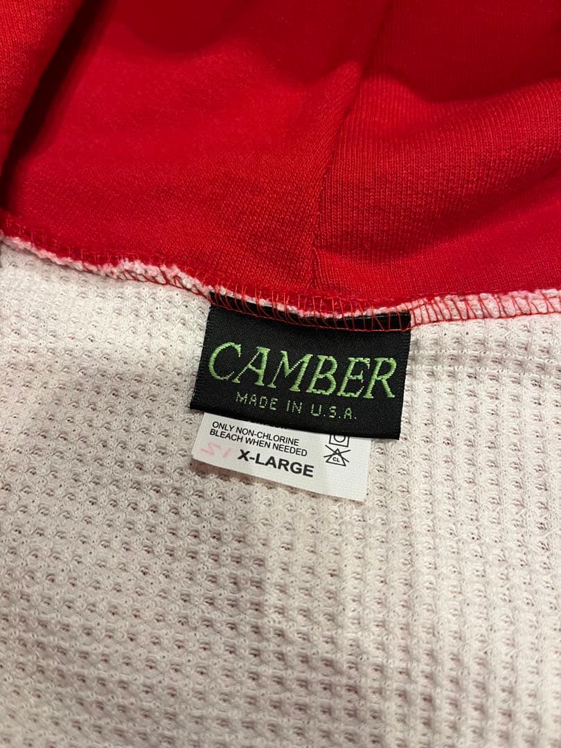 CAMBER 裏サーマルダブルフェイスジップパーカー XL 赤 レッド USA製