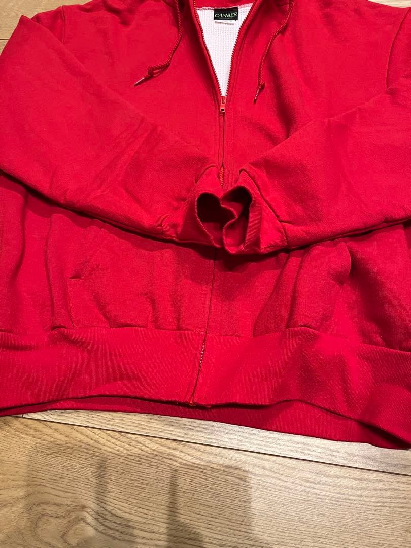 CAMBER 裏サーマルダブルフェイスジップパーカー XL 赤 レッド USA製