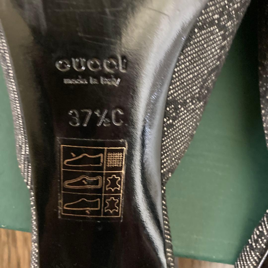 GUCCI ポインテッドトゥヒール ブラック・グレー　イタリア製