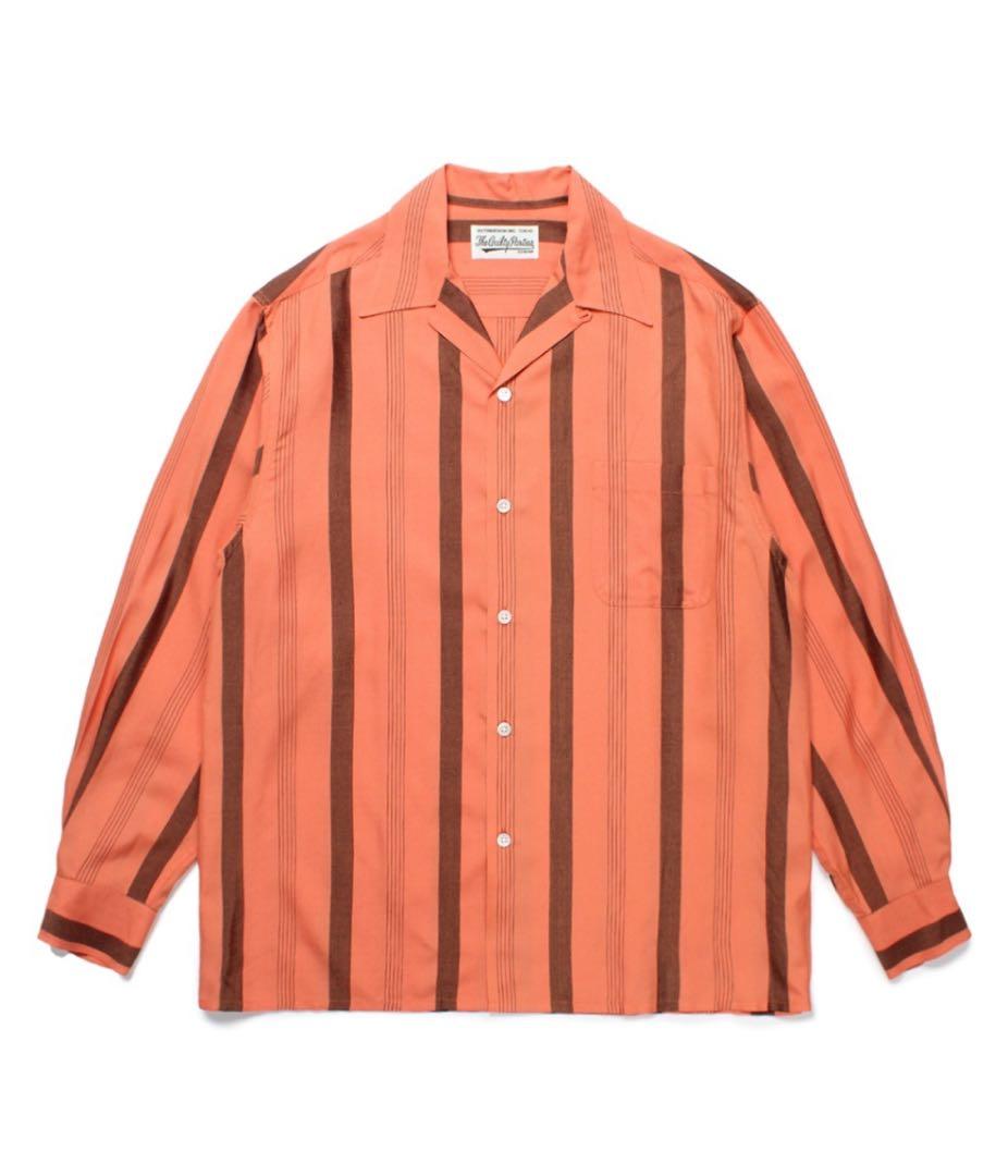 トップス WACKO MARIA STRIPED OPEN COLLAR SHIRT