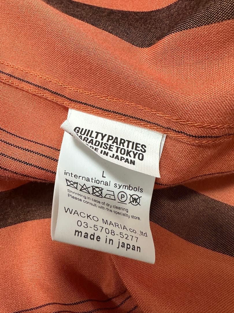 トップス WACKO MARIA STRIPED OPEN COLLAR SHIRT