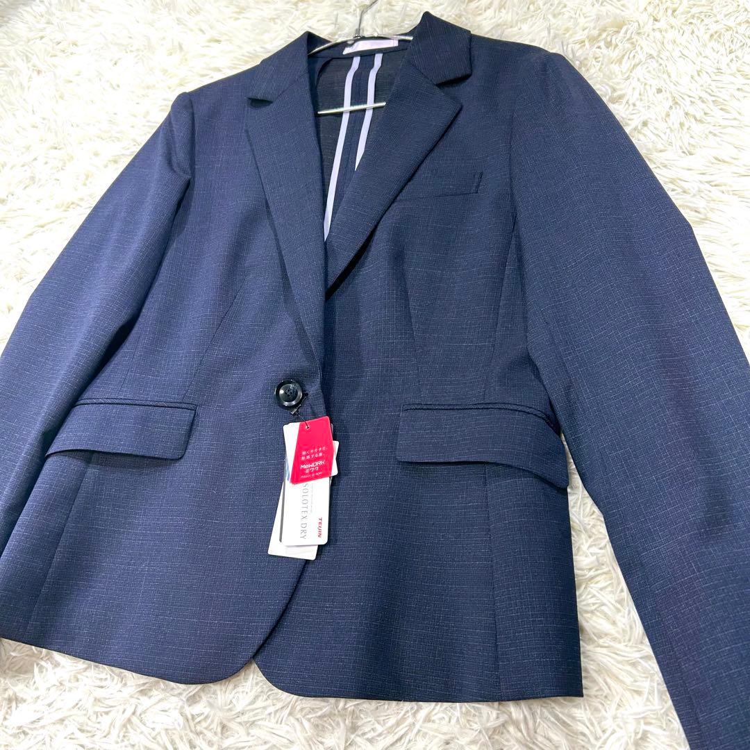 【未使用タグ付】アオキ 洗える♪クール仕様 キレイスーツ セット ネイビー XL