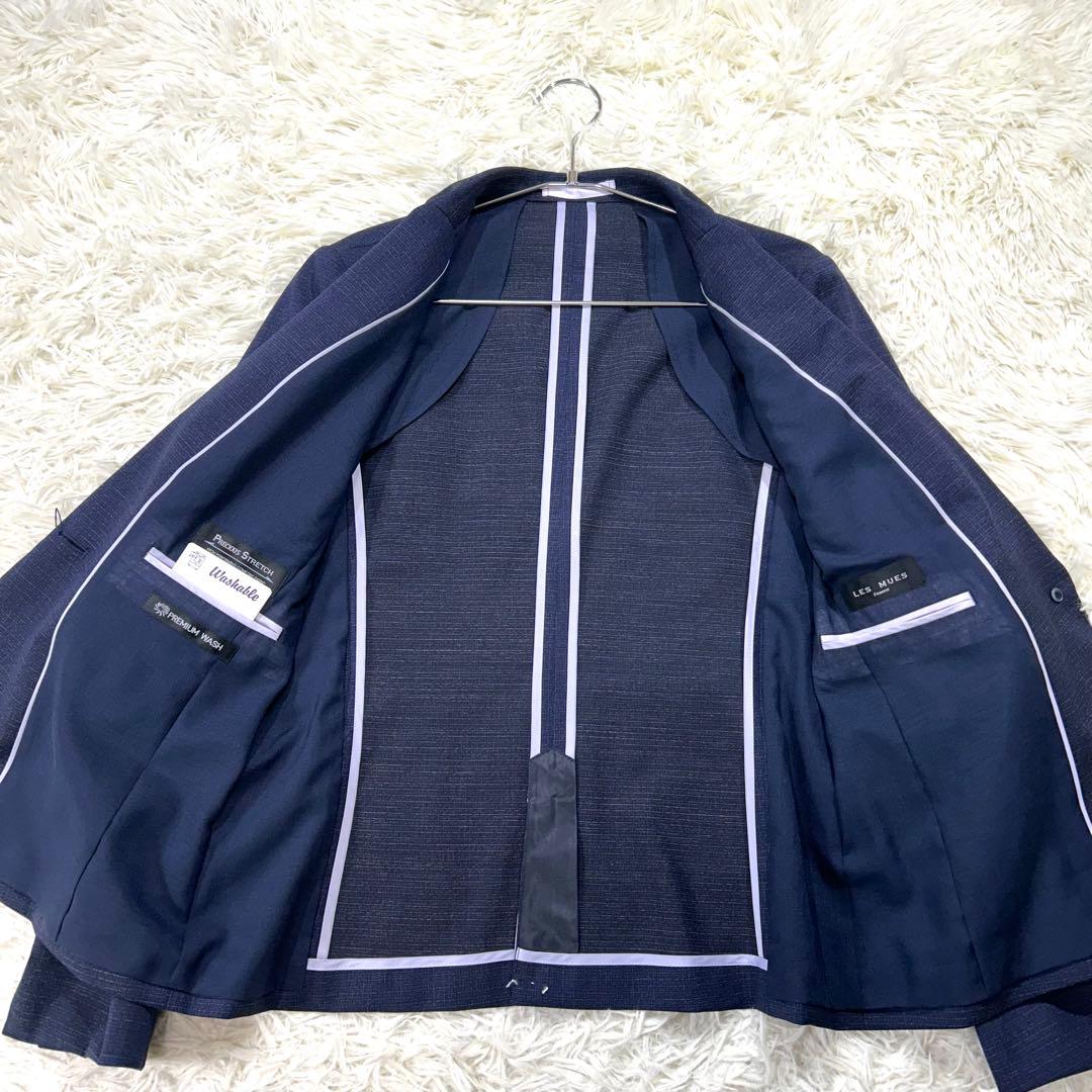 【未使用タグ付】アオキ 洗える♪クール仕様 キレイスーツ セット ネイビー XL