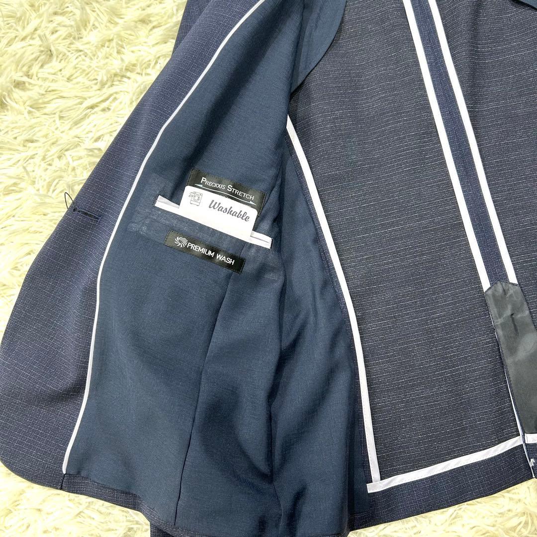 【未使用タグ付】アオキ 洗える♪クール仕様 キレイスーツ セット ネイビー XL