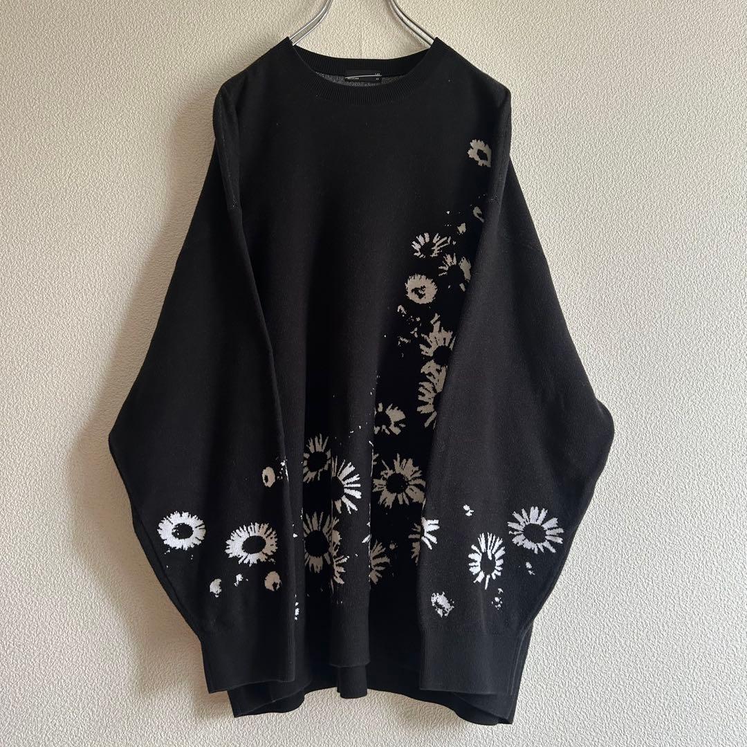 LAD MUSICIAN ラッドミュージシャン ニット 花柄 コットン 黒