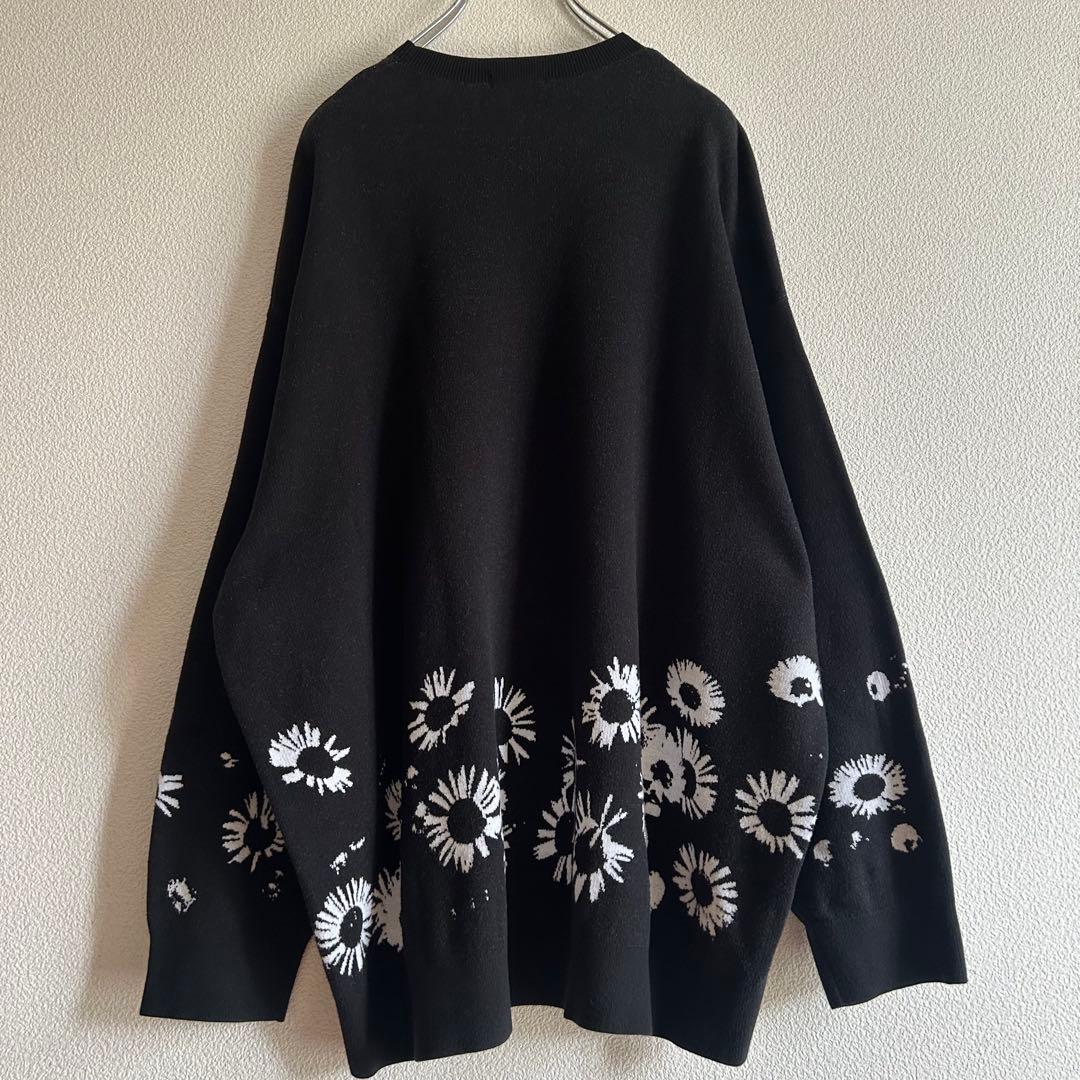 LAD MUSICIAN ラッドミュージシャン ニット 花柄 コットン 黒