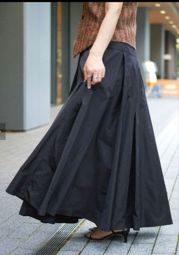 【IENA LA BOUCLE】ポリエステルタフタボリュームスカート