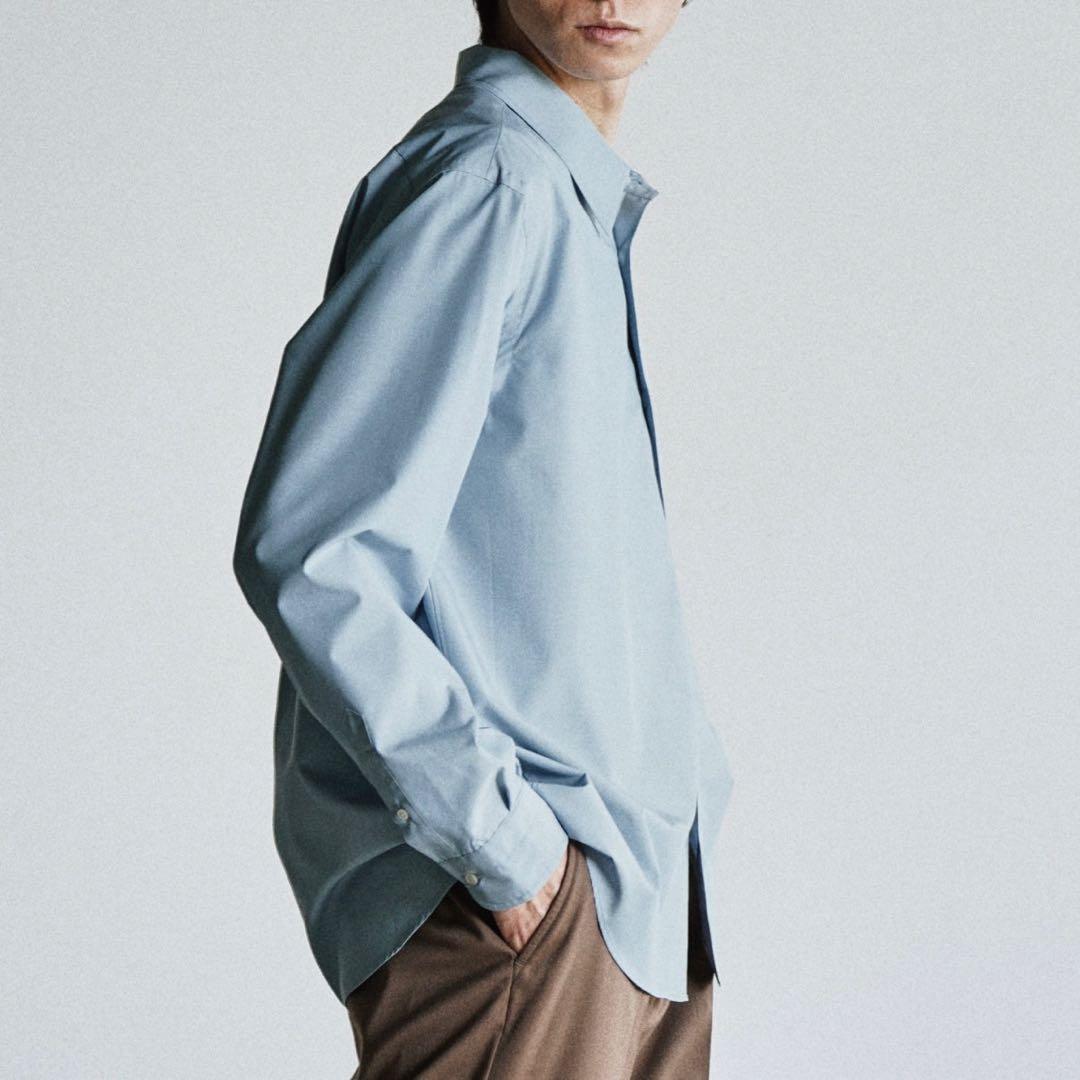 【新品・未使用】 MICRO SPAN BASIC SHIRT サックスブルーL