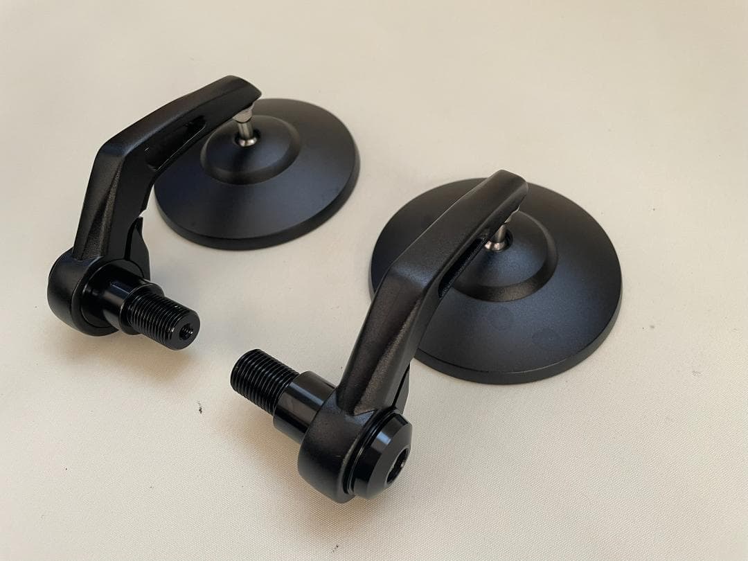 KiWAV ヤマハ車用 バーエンドミラー (ボブ) 黒 16mmネジ式