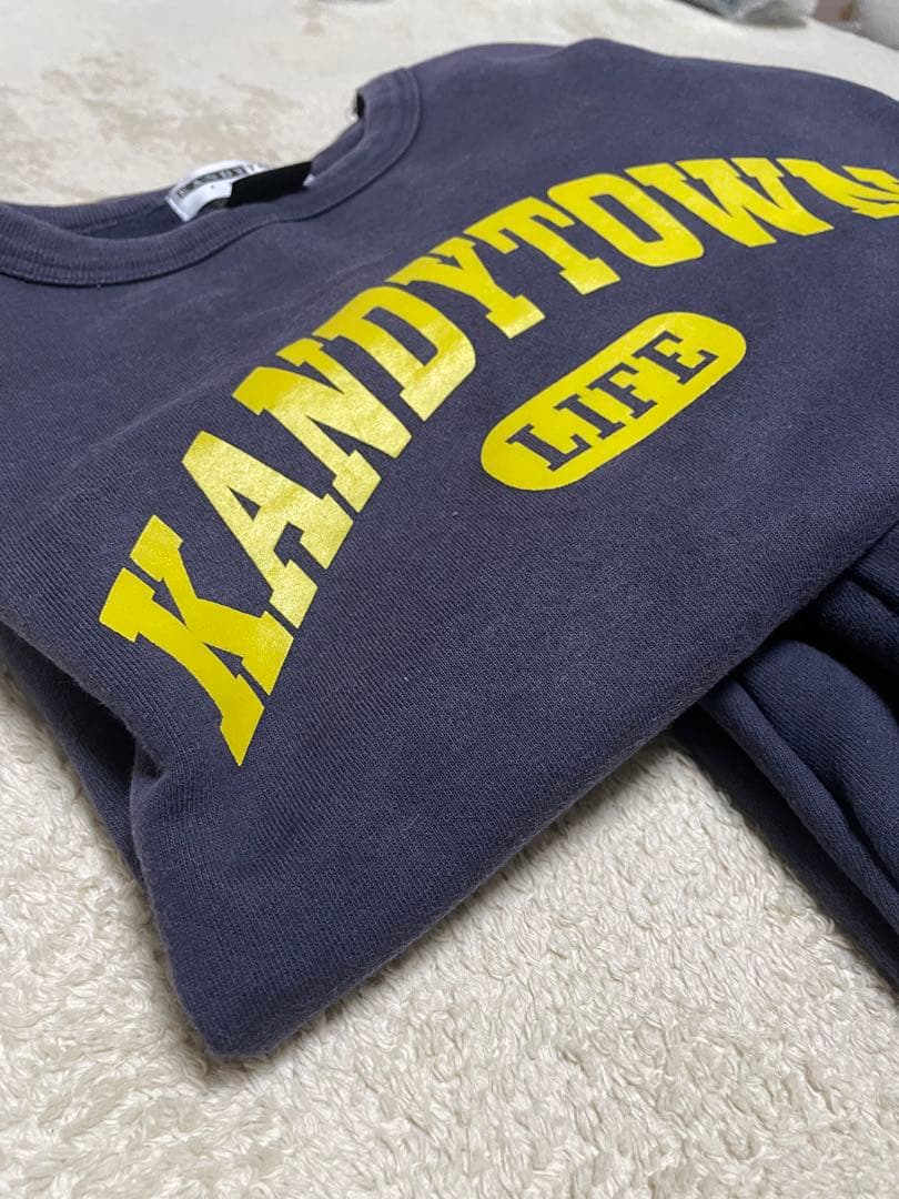 KANDYTOWN ロゴ スウェット セットアップ ネイビー×イエロー