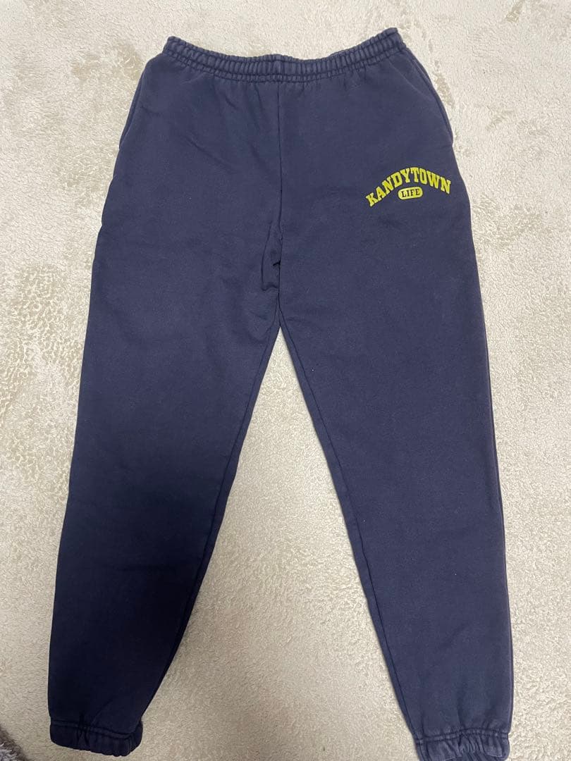 KANDYTOWN ロゴ スウェット セットアップ ネイビー×イエロー