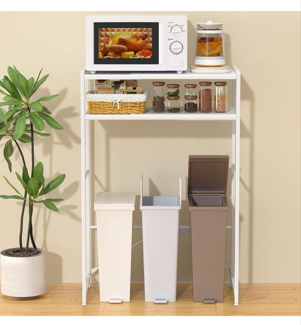 ✨ゴミ箱上ラック✨高さ125cm 耐荷重50Kg レンジ台 キッチン 棚 8段階