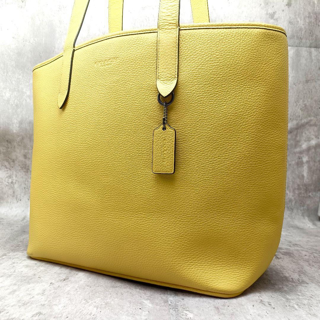 使用わずか コーチ トートバッグ サリバン イエロー 希少色 PC収納可