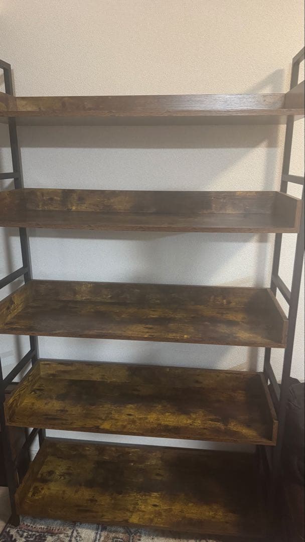 愛*様 【良品】オープンシェルフ おしゃれ ラック 本棚 収納ラック 木製・金属