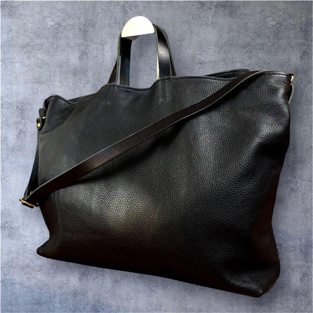 ✨極美品✨ Ense アンサ トートバッグ 肩掛け レザー A4 ビジネス 黒