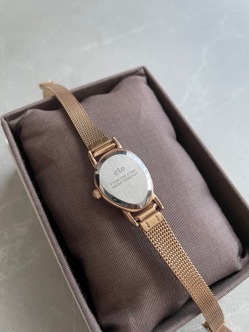 【購入証明証あり】ete ダイヤモンド ジェムフェイス メッシュベルト ウォッチ