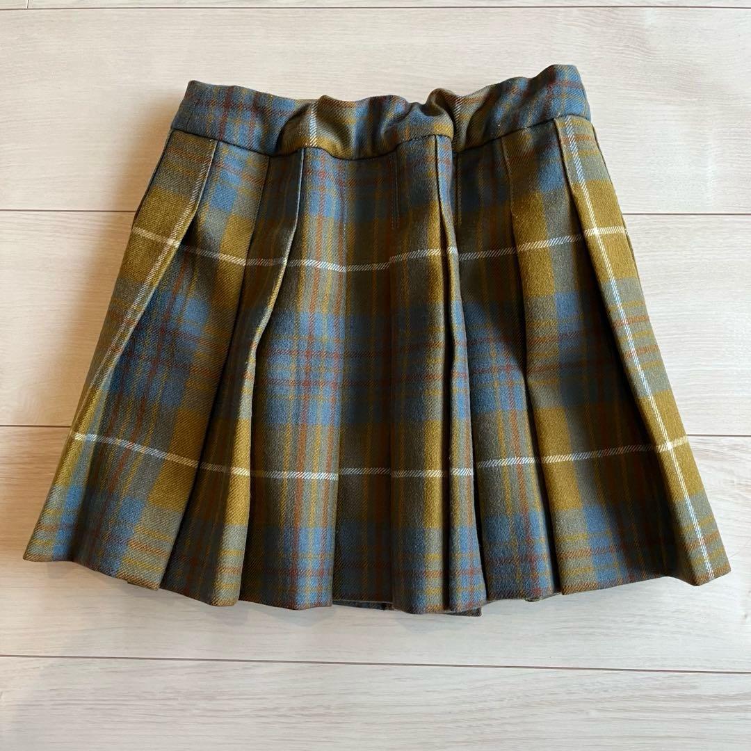 Bonpoint ボンポワン スカート 8a チェック柄 ラップスカート