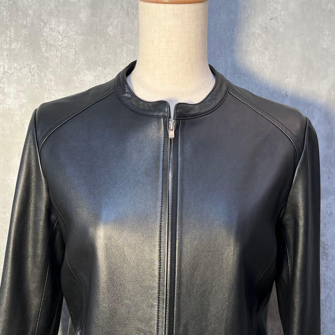 美品☆エストネーション 本革 羊革 ラムレザー ライダースジャケット 柔らかい革