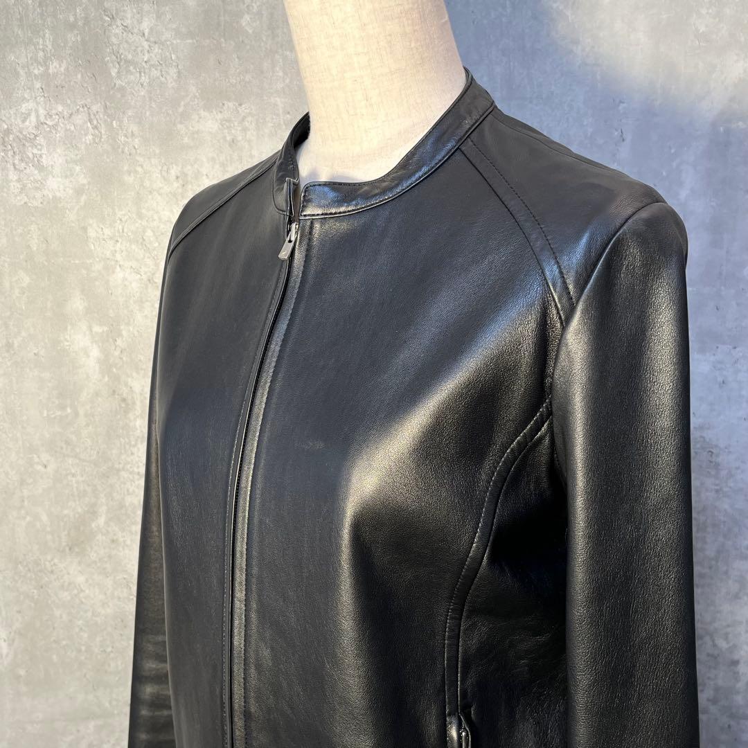 美品☆エストネーション 本革 羊革 ラムレザー ライダースジャケット 柔らかい革