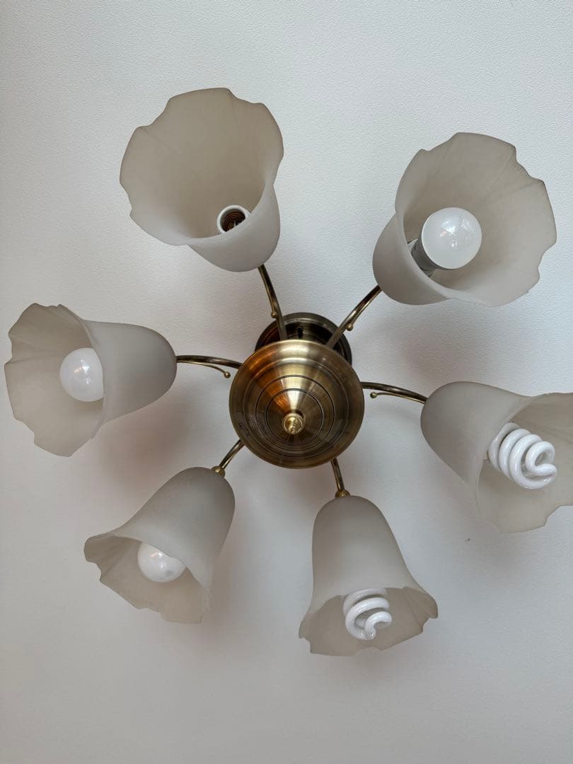 あと3日　山田照明　6灯　フラワー　ライト　シャンデリア アンティーク