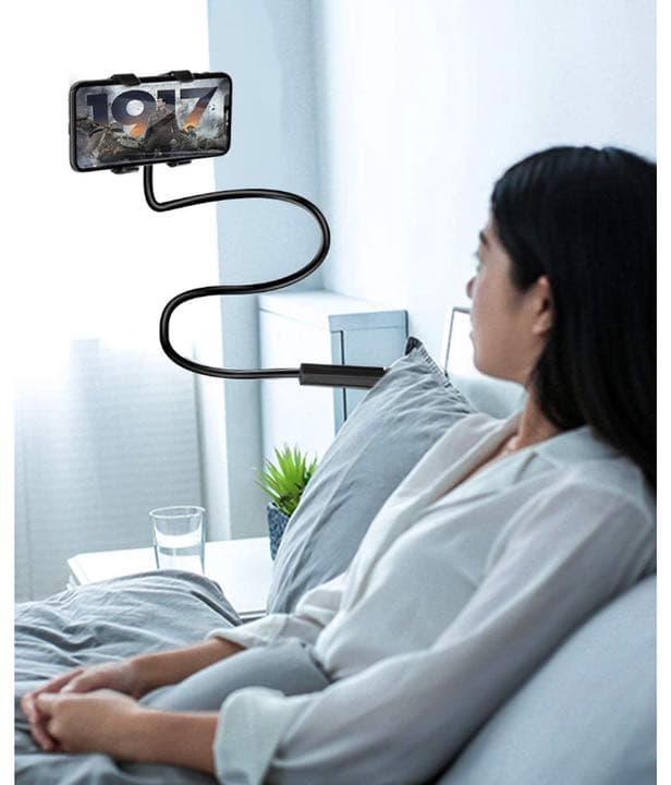 最新 スマホスタンド フレキシブルアーム 卓上 360°自由回転 スマホホルダー