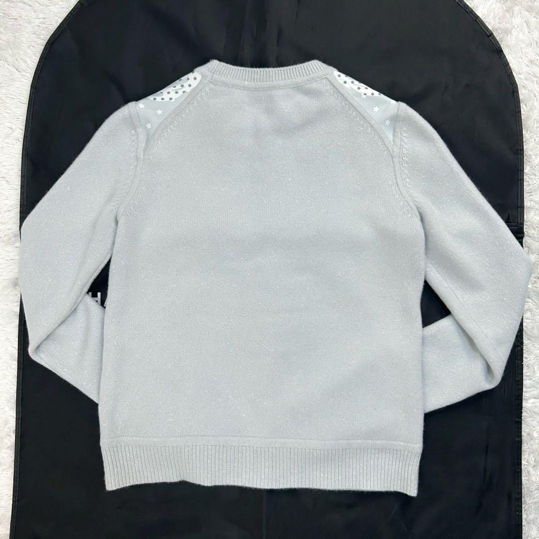 5687【美品】エルメス☆シルク切替セーター BRIDES de GALA