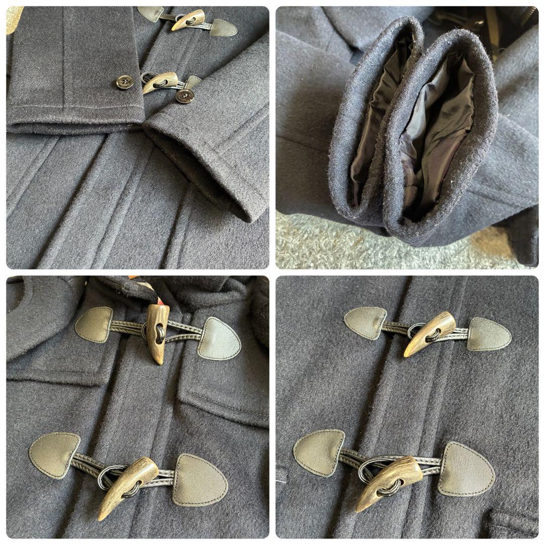 【良品】バーバリーチルドレン ダッフルコート ノバチェック ネイビー 160cm