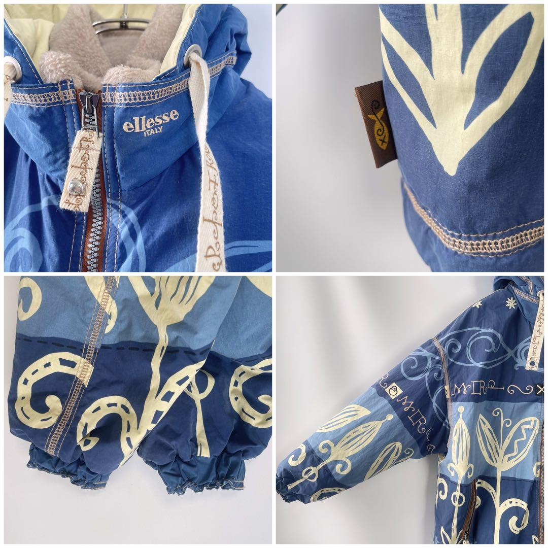 【希少】90s ellese スキーウェア 裏ボア 中綿入り 上下 昭和レトロ