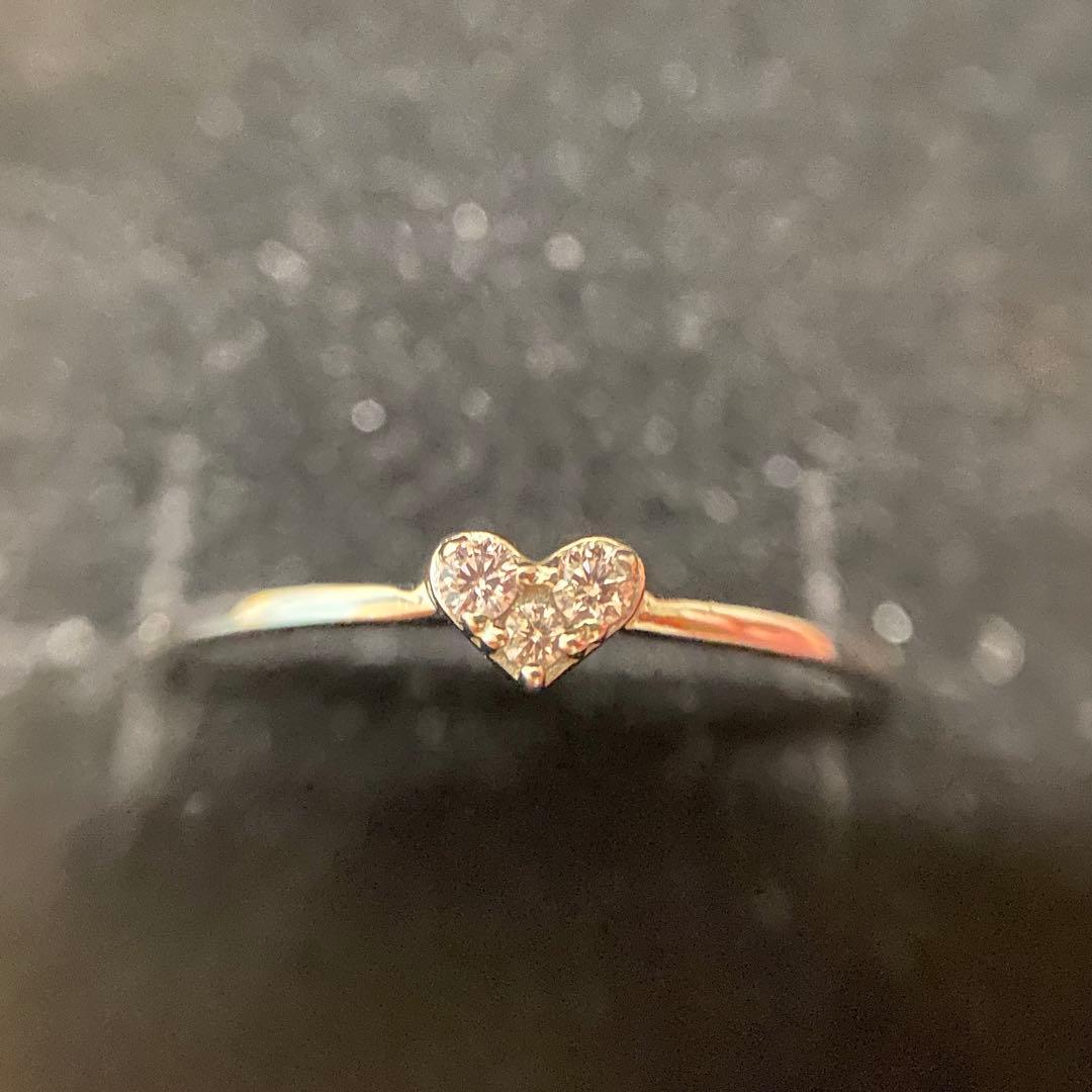 し*ん様 天然ピンクダイヤモンド　指輪　ハートリング