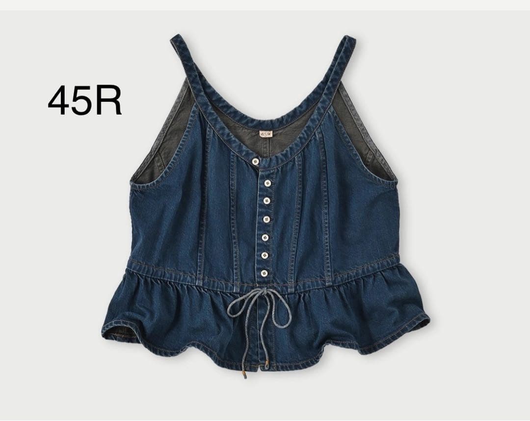 45R 大麦デニムのキャミソール（焦）　2024SS ¥30,800