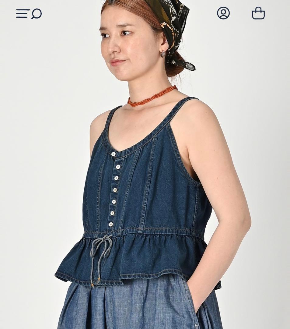 45R 大麦デニムのキャミソール（焦）　2024SS ¥30,800