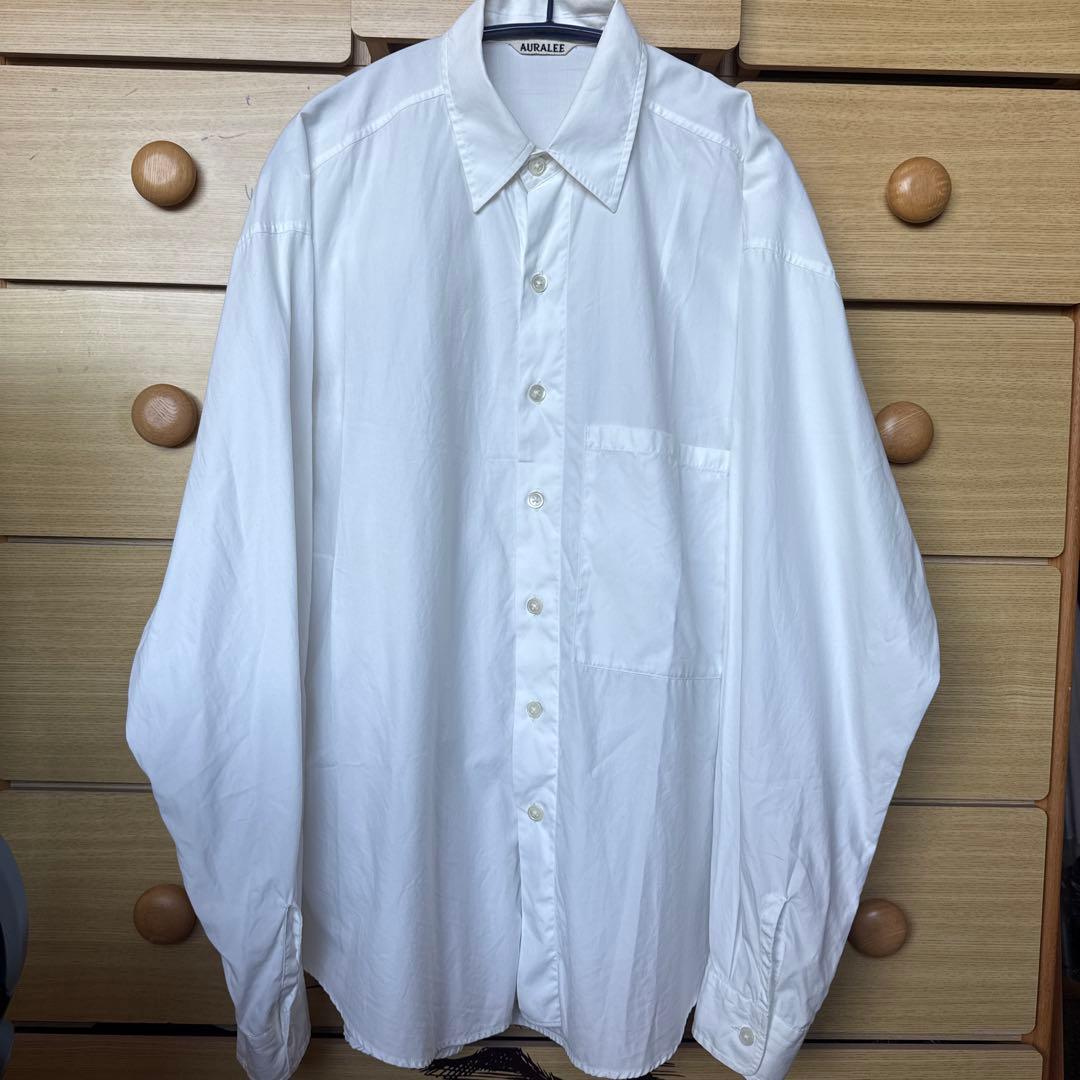 AURALEE WASHED FINX TWILL BIG SHIRTS 3 白