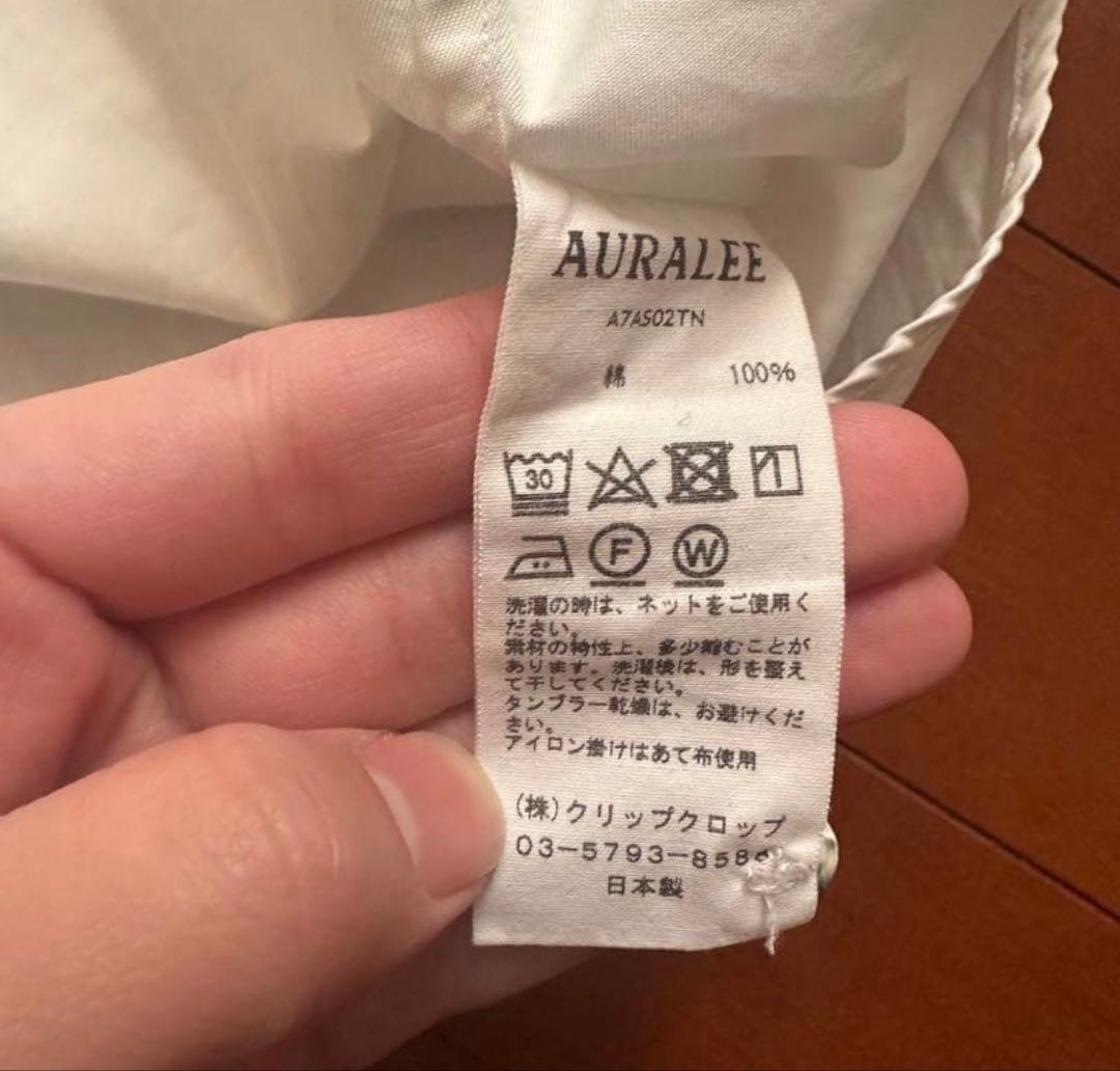 AURALEE WASHED FINX TWILL BIG SHIRTS 3 白