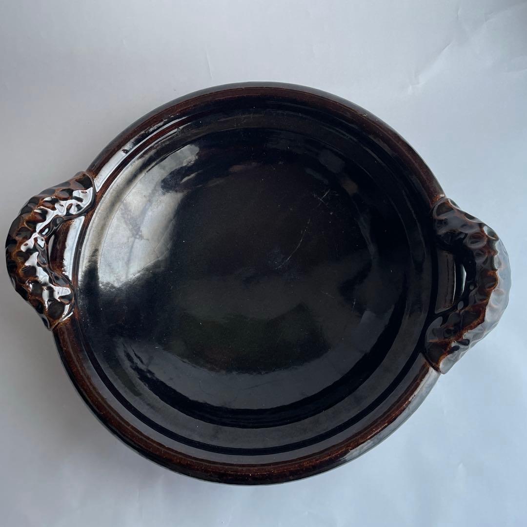 土楽窯　黒鍋　一尺一寸