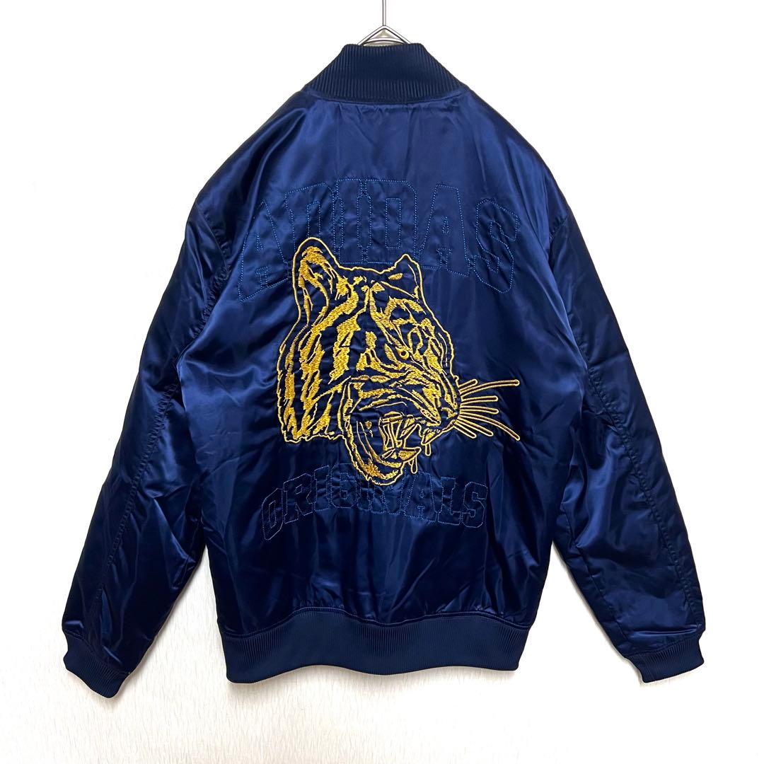 【超希少‼️】美品 adidas ボンバージャケット スカジャン M 紺 古着
