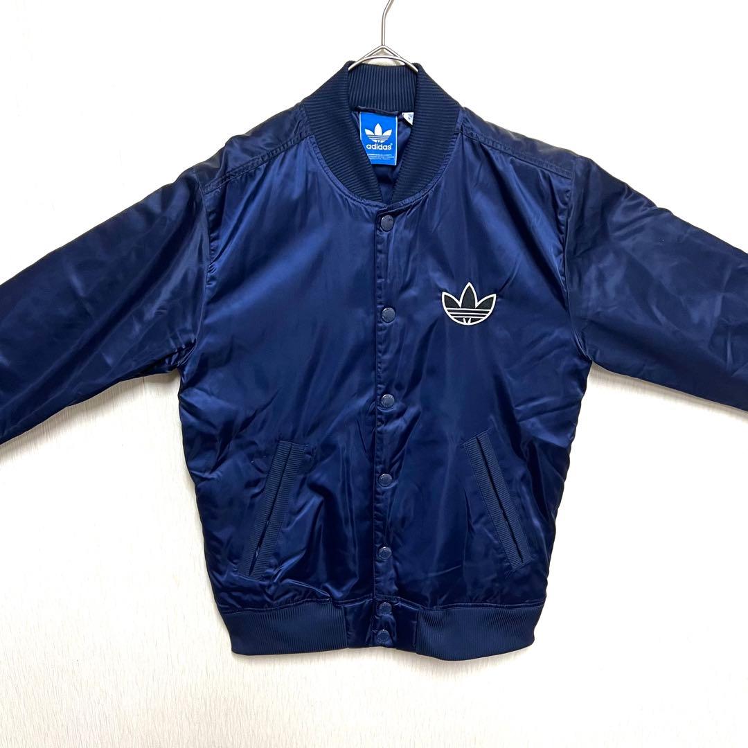 【超希少‼️】美品 adidas ボンバージャケット スカジャン M 紺 古着