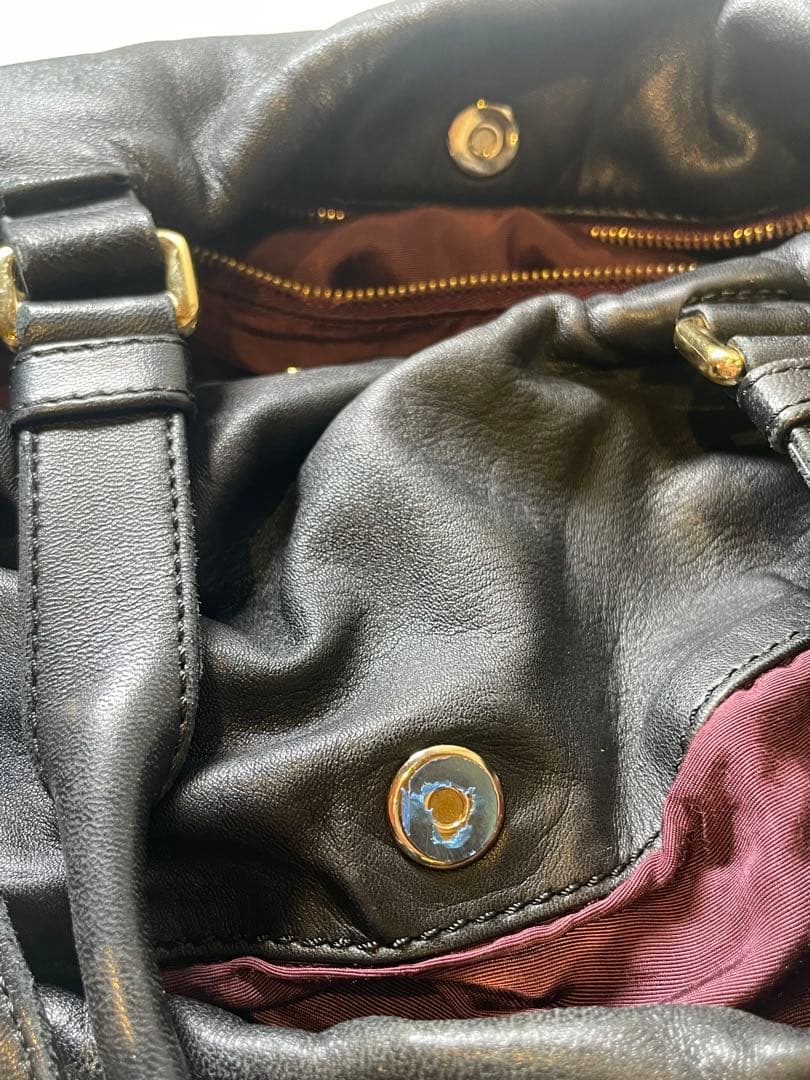 【美品】LOEWE ナッパレザー アナグラム　ハンドバッグ ブラック 黒