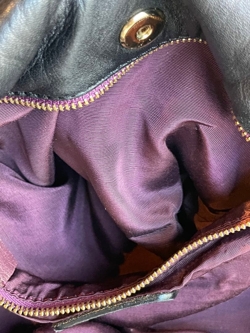 【美品】LOEWE ナッパレザー アナグラム　ハンドバッグ ブラック 黒