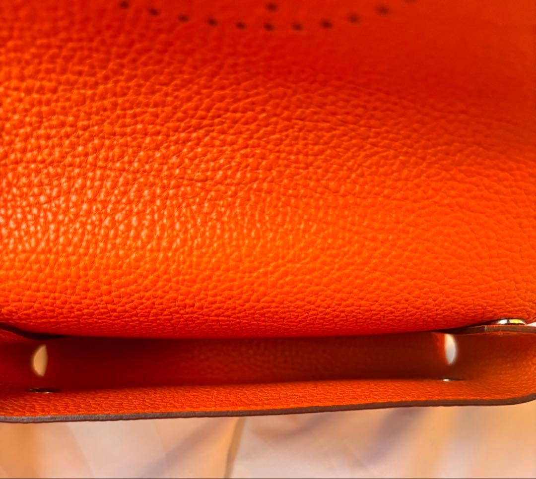 エルメス トランプケースオレンジ ユニセックストリヨンレザーカードケース