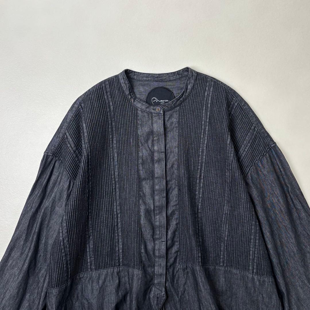 フィータ　Trinity ブラックデニムシャツ　ピンタック　ブザム　トリニティ