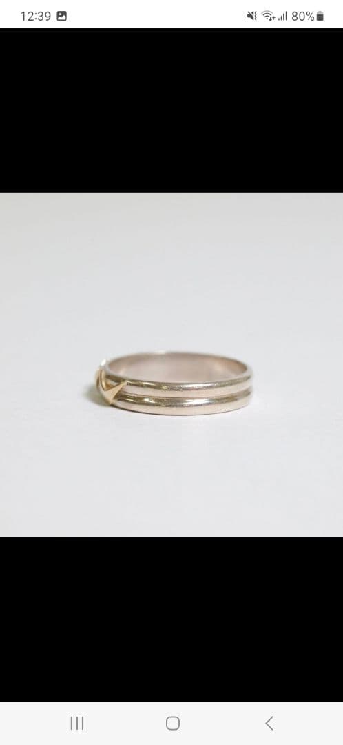 K18 シルバー925 コンビ 指輪 リング 13.5-14号