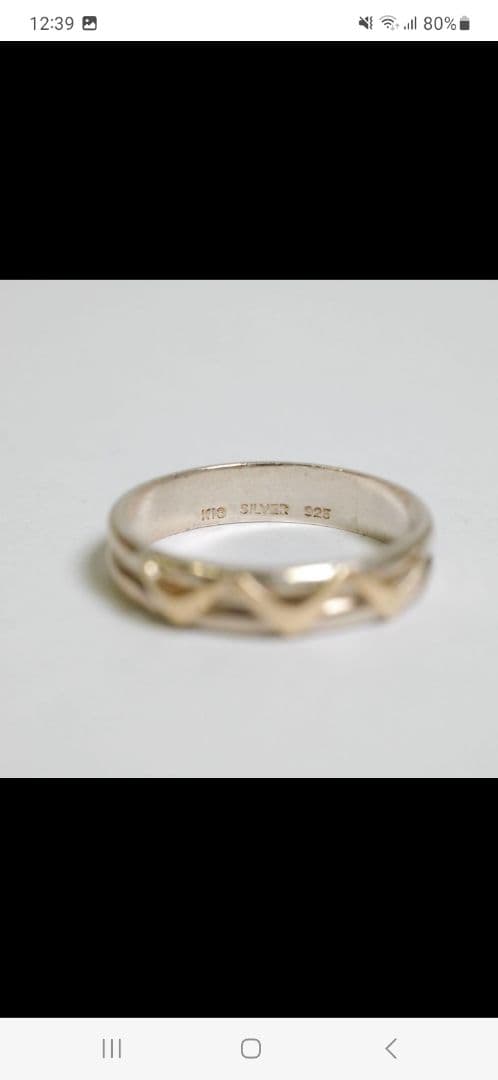 K18 シルバー925 コンビ 指輪 リング 13.5-14号