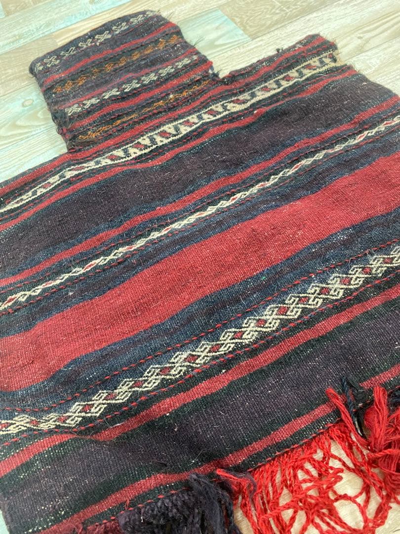 ペルシャ遊牧民の手織りウール100%アンティークソルト入れバッグ