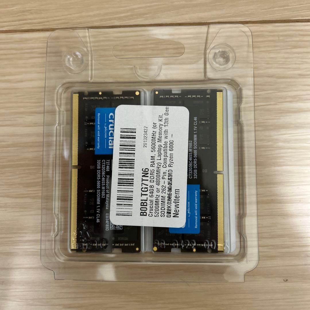 Crucial DDR5 5600 SODIMM 64GBキット