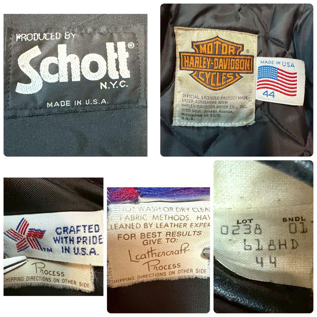 size44 SCHOTT HARLEY DAVIDSON ライダースジャケット