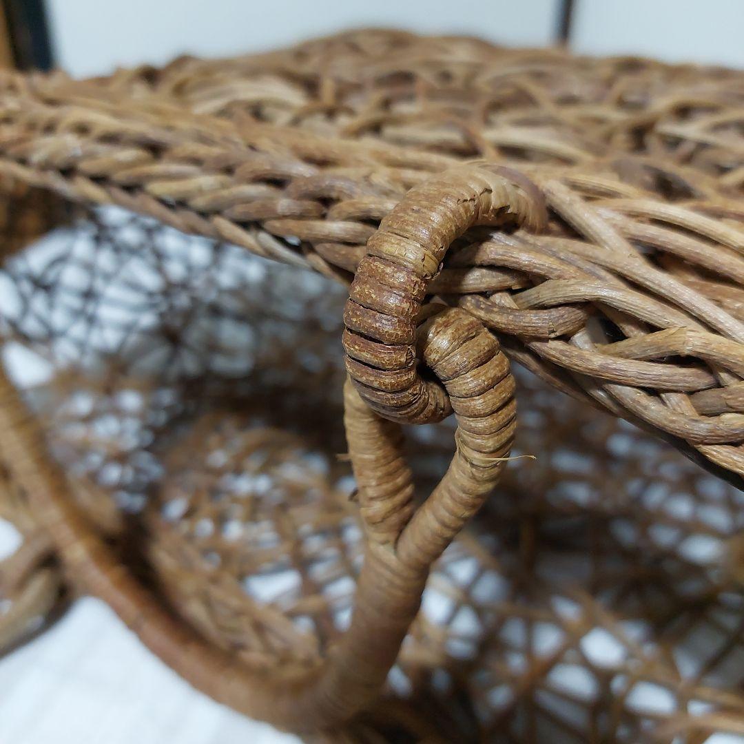 あけび　かご　乱れ編み　楕円