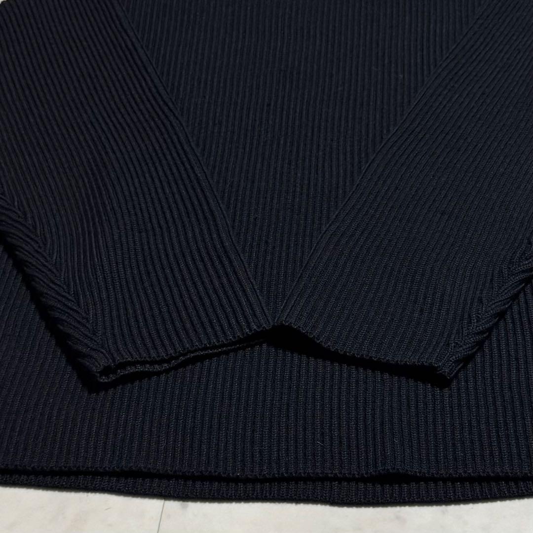 美品 AURALEE スーパーファインウール リブニット ビッグセーター 黒 4