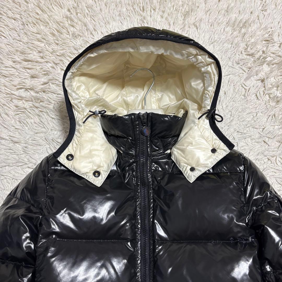 モンクレール ダウンジャケット BADIAシャイニー デカワッペン ブラック S