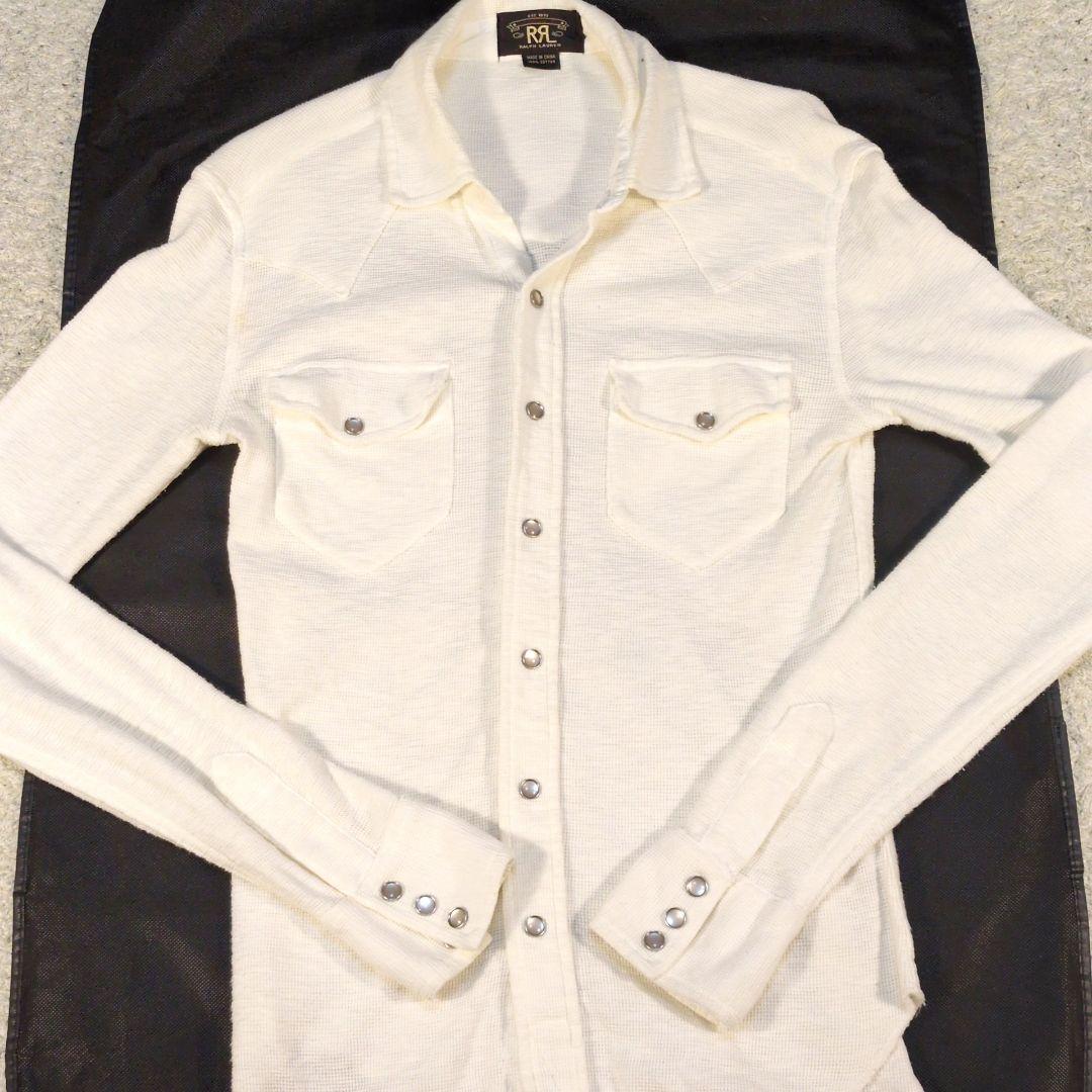 値下げ中1-23 RRLダブルアールエル　長袖シャツワッフル素材 ストレッチ