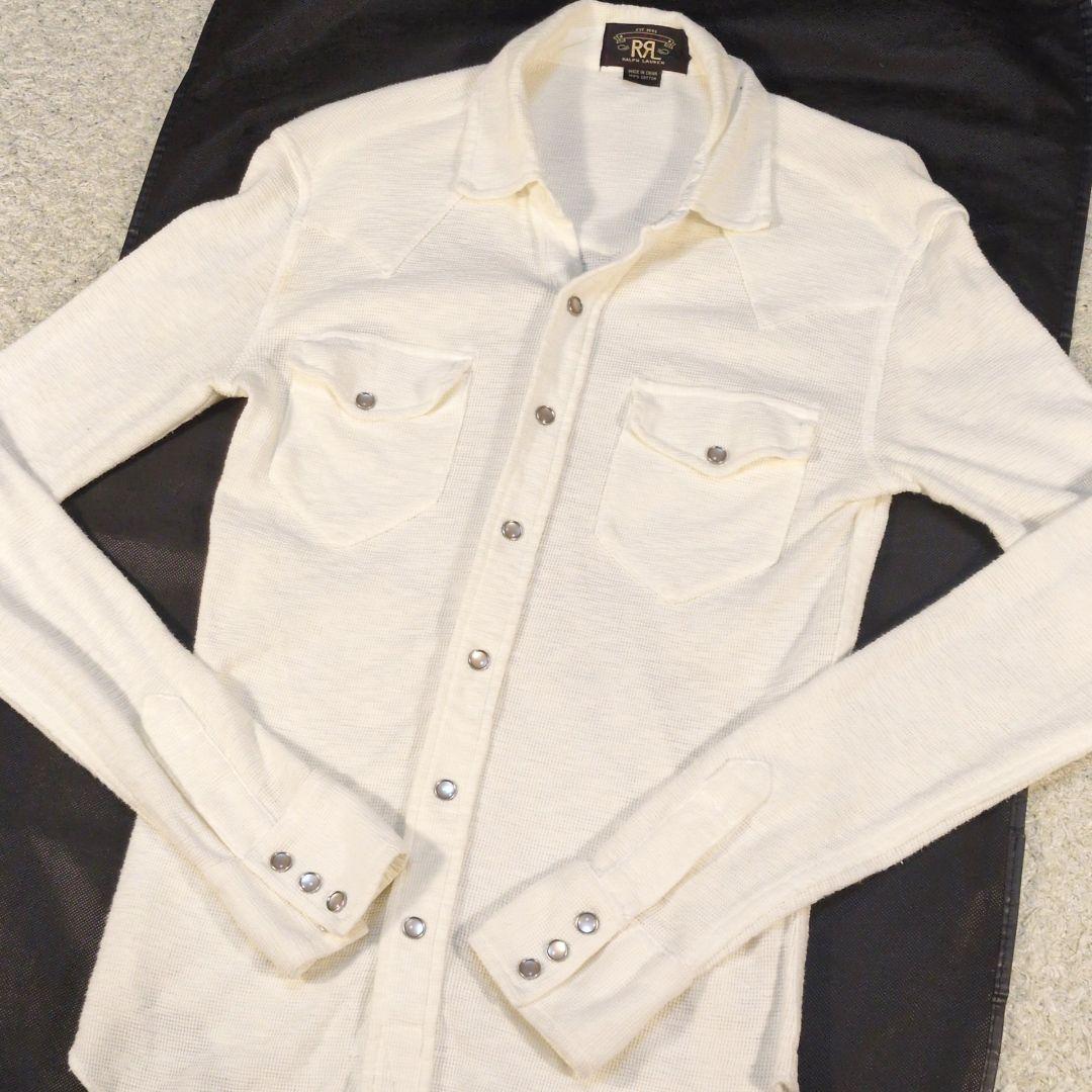 値下げ中1-23 RRLダブルアールエル　長袖シャツワッフル素材 ストレッチ